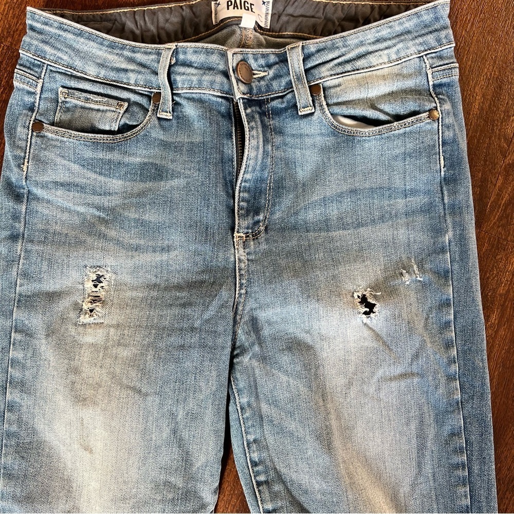PAIGE HOXTON Crop RIPPED JEANS - Picture 12 of 12